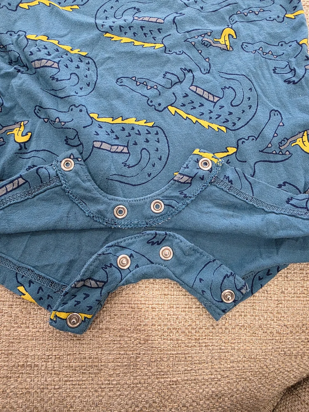Carter's Teal Crocodile Print Romper
